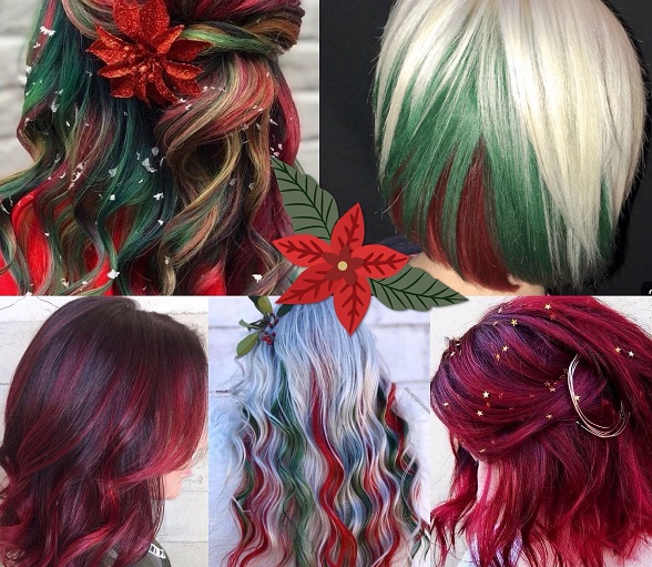 fun christmas hair color   